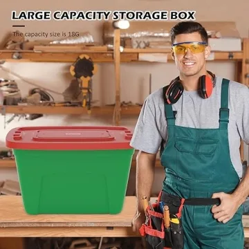 SimplyKleen 4-Pack Christmas Storage Totes Red Green