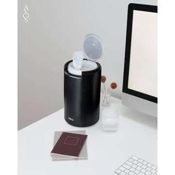 Wipes Dispenser Container - fits Clorox or Lysol Disinfecting Wipes - Stylish Wet Wipes Holder for Bathroom or Office - Wall Mounted - Premium Bamboo Kitchen Organizer (Black)