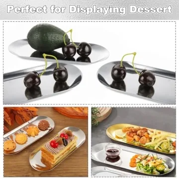 CYEAH Silver Decorative Tray Set for Elegant Organization