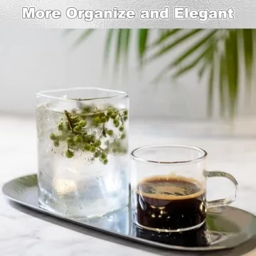 CYEAH Silver Decorative Tray Set for Elegant Organization