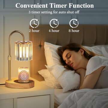 Lukasa Candle Warmer Lamp, with Timer and Dimmer, Adjustable Height, Gifts for Women Mom, House Warm...