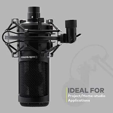 Audio-Technica AT2020 Condenser Studio Microphone with Knox Gear Filter, Boom Arm, Cable and Shock Mount Bundle (5 Items)