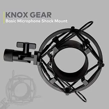 Audio-Technica AT2020 Condenser Studio Microphone with Knox Gear Filter, Boom Arm, Cable and Shock Mount Bundle (5 Items)