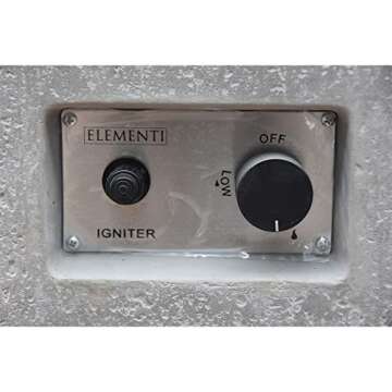 Hampton Concrete Fire Pit 56" x 32" Outdoor Patio Firepit with Lava Rocks