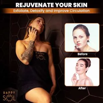 HAPPY SOL Copper Body Brush - Dry Brushing Body Brush with Ion Charged Copper Bristles, Glowing Skin with Massage Body Brush, Best Dry Brush for Lymphatic Drainage