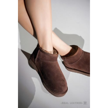 Project Cloud 100% Genuine Leather Ankle Boots for Women - Water Resistant with Memory Foam Insole W...