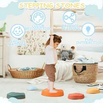 LoomLark Balance Stepping Stones for Kids 5pcs Non-Slip