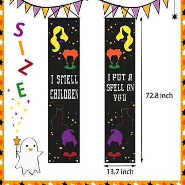 Happy Storm Halloween Decorations Outdoor, I Smell Children and I Put a Spell on You Sign, Hocus Poc...