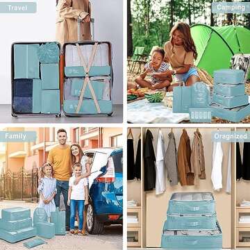 8 Set Packing Cubes for Travel Organization Accessories