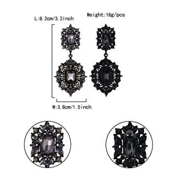Flyonce Rhinestone Clip-on Dangle Earrings for All Occasions