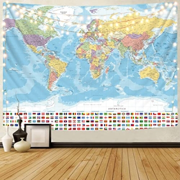 Stylish KYKU World Map Tapestry - Perfect for Home and Classroom Decor