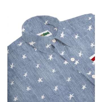 Tipsy Elves Blue American Pride USA Button Down Shirt for Men Size Large