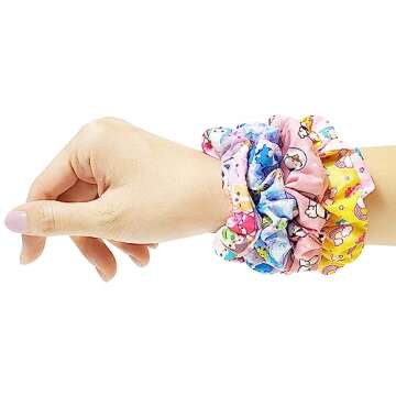 LUV HER Squishmallows Cute Scrunchies for Girls - 4 Large Printed Hair Scrunchies with Your Favorite...