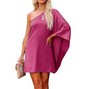 Jhsnjnr Womens Elegant Date Night Dresses Casual Summer Dress Sexy Off Shoulder Cocktail Dresses Purple Red