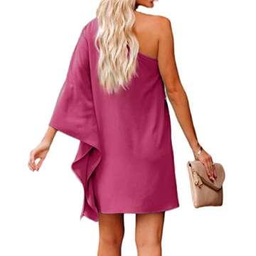 Jhsnjnr Womens Elegant Date Night Dresses Casual Summer Dress Sexy Off Shoulder Cocktail Dresses Purple Red