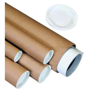 BOX USA BP3030K Mailing Tubes with Caps, 3" x 30", Kraft (Pack of 24)