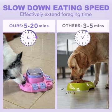 MaryPaw Dog Slow Feeder Puzzle with Treat Dispenser Bowl Design, 2 Levels Interactive IQ Training Toy for All Breeds, Mental Stimulating Entertainment Toy for Releasing Energy