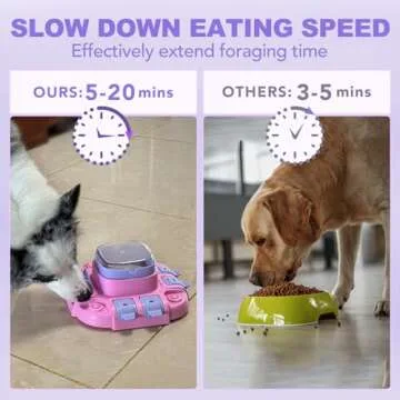 MaryPaw Dog Slow Feeder Puzzle with Treat Dispenser Bowl Design, 2 Levels Interactive IQ Training Toy for All Breeds, Mental Stimulating Entertainment Toy for Releasing Energy