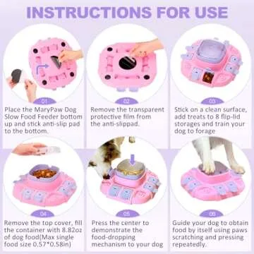 MaryPaw Dog Slow Feeder Puzzle with Treat Dispenser Bowl Design, 2 Levels Interactive IQ Training Toy for All Breeds, Mental Stimulating Entertainment Toy for Releasing Energy