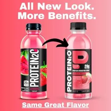 Protein2o 20g Whey Protein Isolate Hydration Drink, 350mg of Electrolytes, Vitamins B5 & B6, Sugar Free, 20g Variety Pack, 16.9 oz Bottle (12 Count)