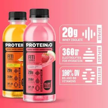 Protein2o 20g Whey Protein Isolate Hydration Drink, 350mg of Electrolytes, Vitamins B5 & B6, Sugar Free, 20g Variety Pack, 16.9 oz Bottle (12 Count)