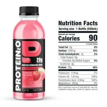 Protein2o 20g Whey Protein Isolate Hydration Drink, 350mg of Electrolytes, Vitamins B5 & B6, Sugar Free, 20g Variety Pack, 16.9 oz Bottle (12 Count)