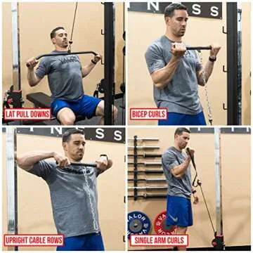 Valor Fitness Cable Machine - 200lb Plate Loaded Crossover Station with Pull-Up Bar, 17 Adjustable Pulley Positions with Handles - Strength Training