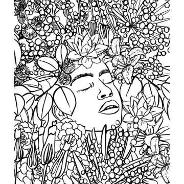 Women + Patterns + Plants: Self-Care Coloring Book