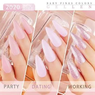 Gellen Gel Nail Polish Set - Pink Nudes Neutrals 6 Colors Gel Polish, Warm Pastels Nail Gel Polish Set Nail Art DIY Home Gel Manicure Set