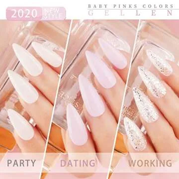 Gellen Gel Nail Polish Set - Pink Nudes Neutrals 6 Colors Gel Polish, Warm Pastels Nail Gel Polish Set Nail Art DIY Home Gel Manicure Set