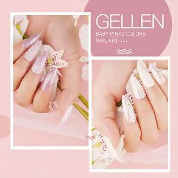Gellen Gel Nail Polish Set - Pink Nudes Neutrals 6 Colors Gel Polish, Warm Pastels Nail Gel Polish Set Nail Art DIY Home Gel Manicure Set