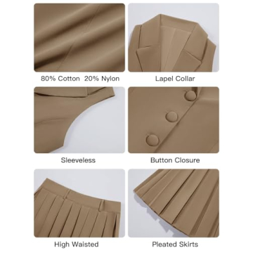 Cicy Bell Summer 2 Piece Vest Set with Mini Pleated Skirt