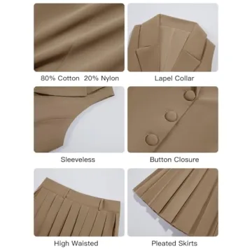 Cicy Bell Summer 2 Piece Vest Set with Mini Pleated Skirt