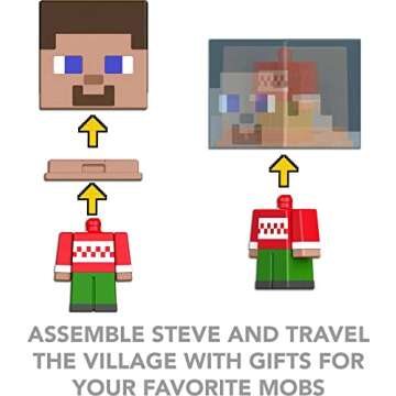 Mattel Minecraft Mob Head Minis Advent Calendar with 24 Surprises Including 6 Figures & Accessories,...