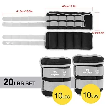 Fragraim Adjustable Ankle Weights 2-20 LBS for Fitness