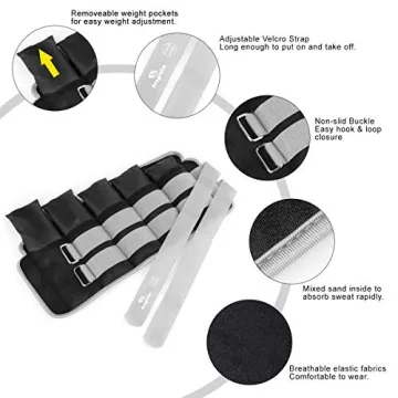 Fragraim Adjustable Ankle Weights 2-20 LBS for Fitness