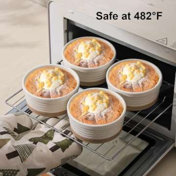 Frewinky Ceramic Ramekins 8oz,Creme Brulee Ramekins & Souffle Dishes for Oven,Small Baking-Dishes for Pudding,Serving Dip, Custard, Ice Cream,set of 6