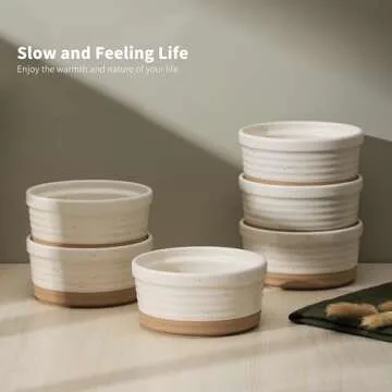 Frewinky Ceramic Ramekins 8oz,Creme Brulee Ramekins & Souffle Dishes for Oven,Small Baking-Dishes for Pudding,Serving Dip, Custard, Ice Cream,set of 6