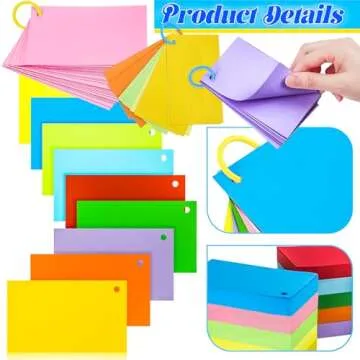 900 Pcs MotBach Flash Cards with Rings for Study