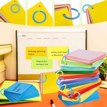 900 Pcs MotBach Flash Cards with Rings for Study