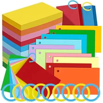 900 Pcs MotBach Flash Cards with Rings for Study