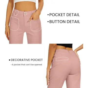 KICZOY Women's Stretchy Ankle Length Capris Jeans with Pockets