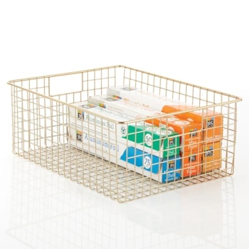 Stylish mDesign Metal Wire Food Storage Basket - 4 Pack