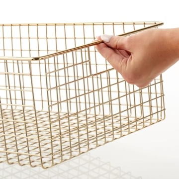 Stylish mDesign Metal Wire Food Storage Basket - 4 Pack