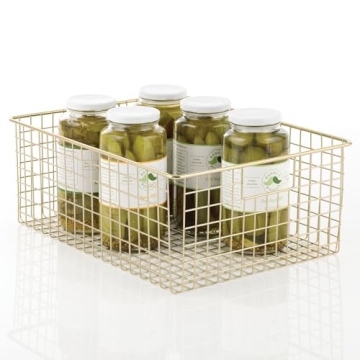 Stylish mDesign Metal Wire Food Storage Basket - 4 Pack
