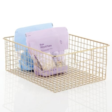 Stylish mDesign Metal Wire Food Storage Basket - 4 Pack