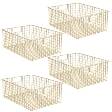 Stylish mDesign Metal Wire Food Storage Basket - 4 Pack