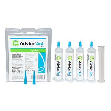 Advion Ant Gel Bait, 4 Tubes x 30-Grams, 1 Plunger and 2 Tips, Effective Ant Bait, Formulated with 0.05% Indoxacarb, Indoor and Outdoor Use, Ant Killer Gel for Control of Most Major Ant Species