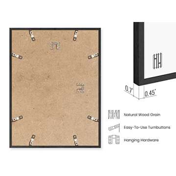 HAUS AND HUES Gallery Wall Picture Frames Set of 6 Black Frames