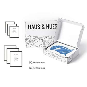 HAUS AND HUES Gallery Wall Picture Frames Set of 6 Black Frames